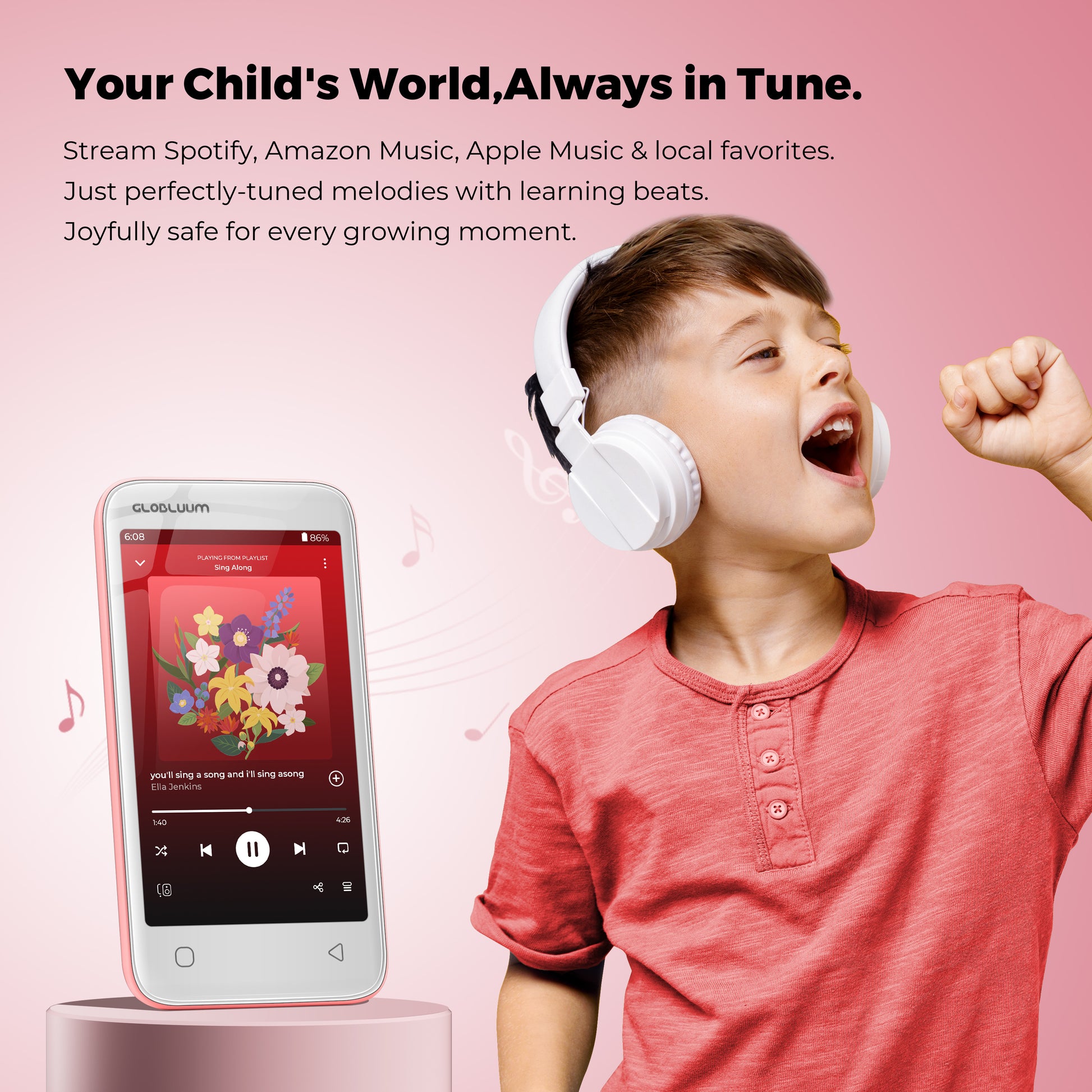 SU3-bluetooth-kids-music-player-with-spotify-amazon-music-apple-music-and-local-playback