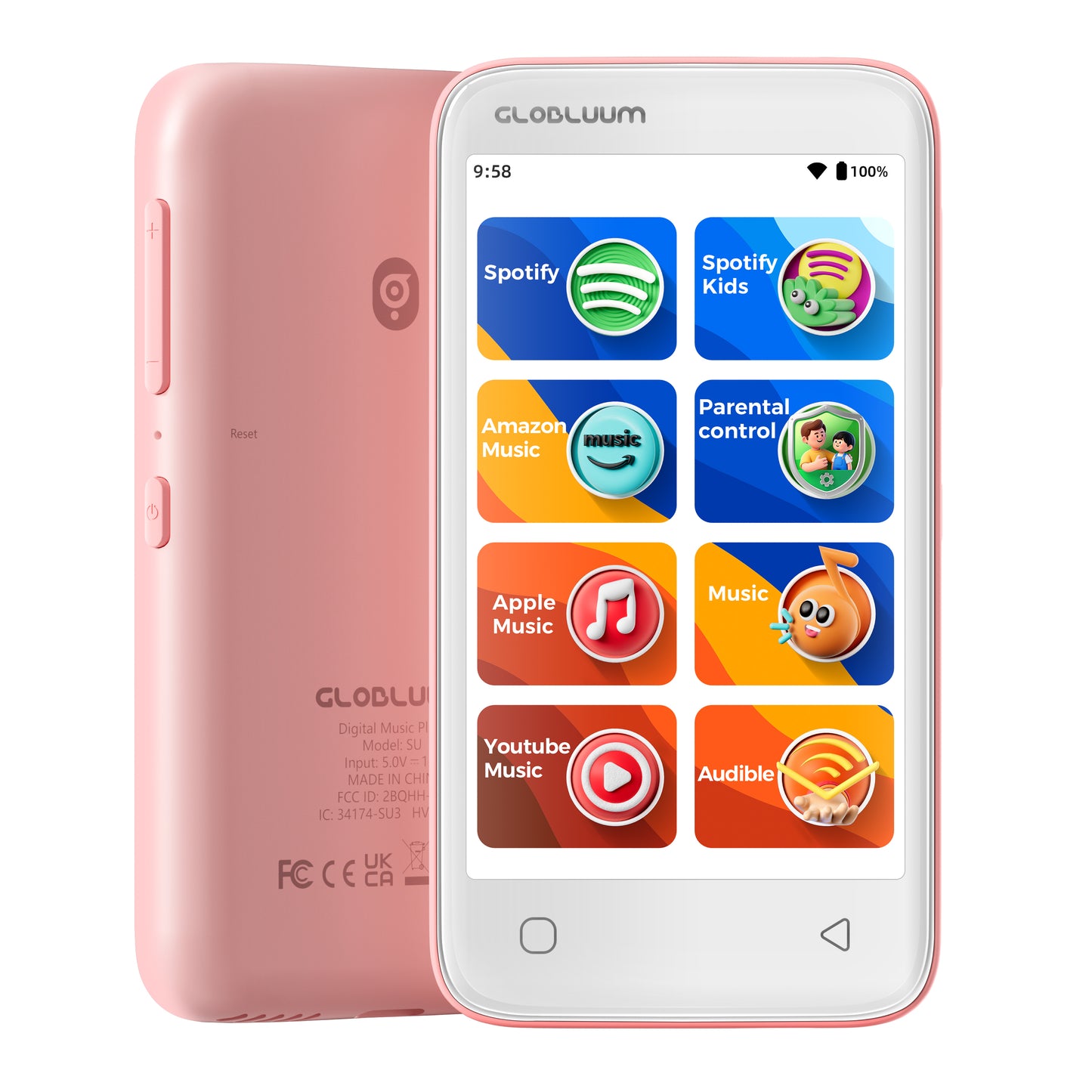 SU5-bluetooth-WiFi-mp4-music-player-spotify--audible-pink-globluum